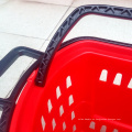 Cesta de la compra rodante de plástico de supermercado de diseño completamente nuevo con rueda